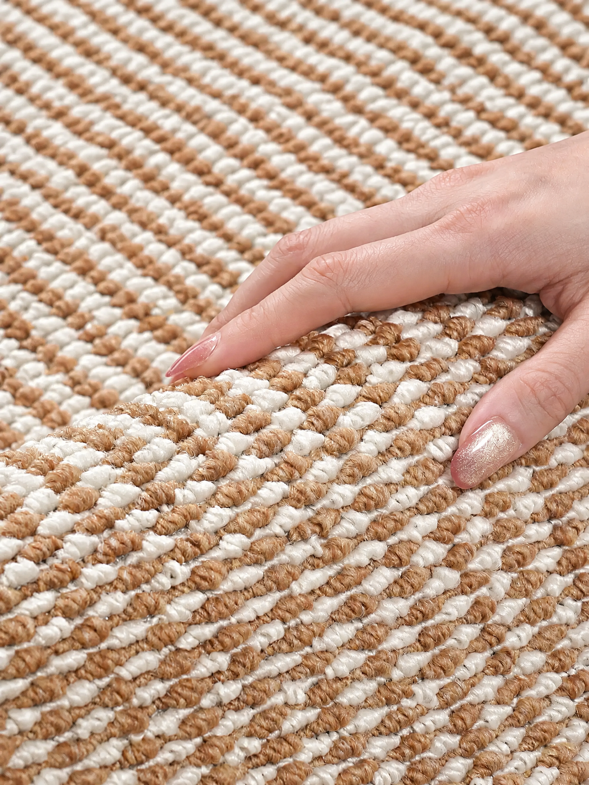 Amber Hearth Natural Sisal Bedside Rug, Vintage-Inspired Woven Neutral Accent Rug for Bedroom or Reading Nook