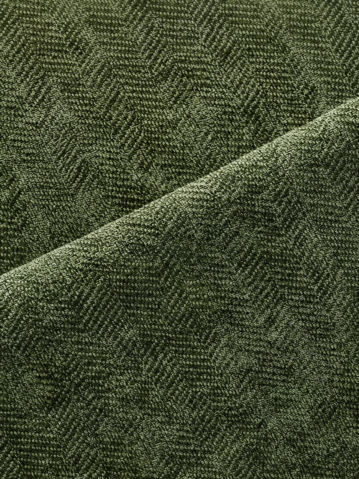 Moss Scallop Green Loop Pile Area Rug, French-Inspired Wavy Border Accent Rug for Living Room or Bedroom