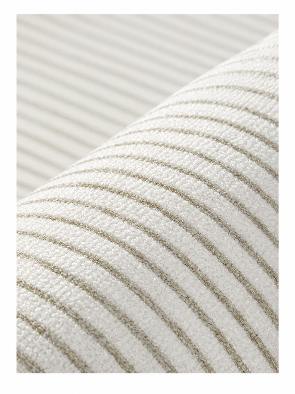 Zen Lines Neutral Loop Pile Bedside Rug, Japanese-Inspired Textured Accent Rug for Bedroom or Reading Nook